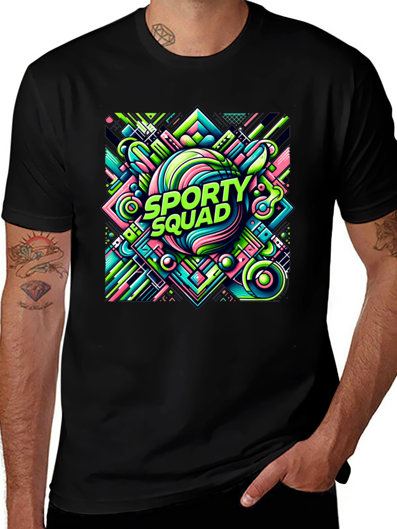 Sporty Squad Graphic Tee - Black