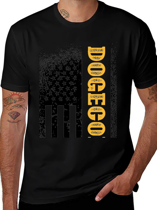 Doge to the Moon American Flag Style T-Shirt