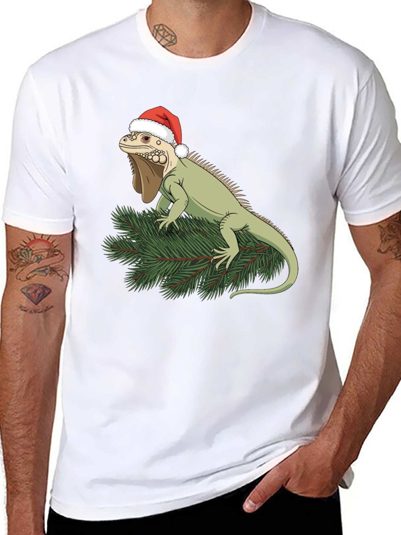 Festive Iguana Christmas T-Shirt