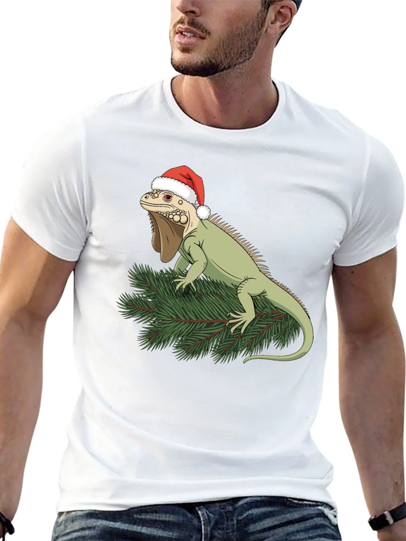Festive Iguana Christmas T-Shirt