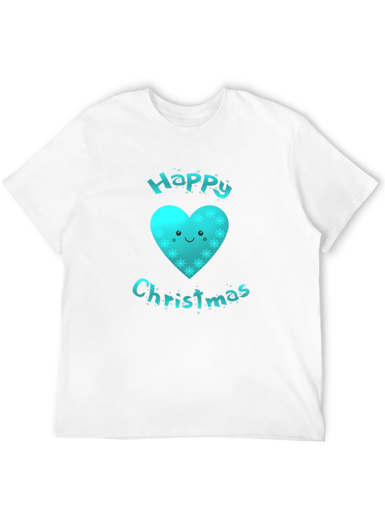 Festive Happy Christmas Heart Graphic T-Shirt