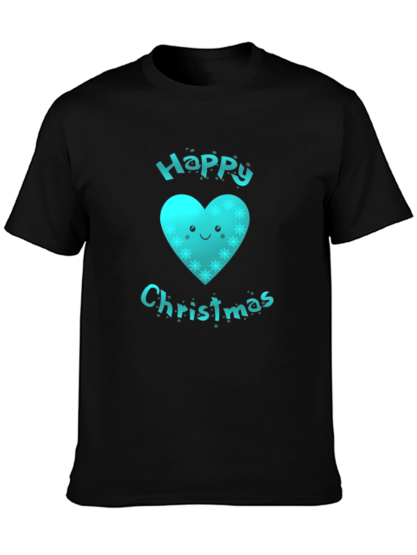 Festive Happy Christmas Heart Graphic T-Shirt