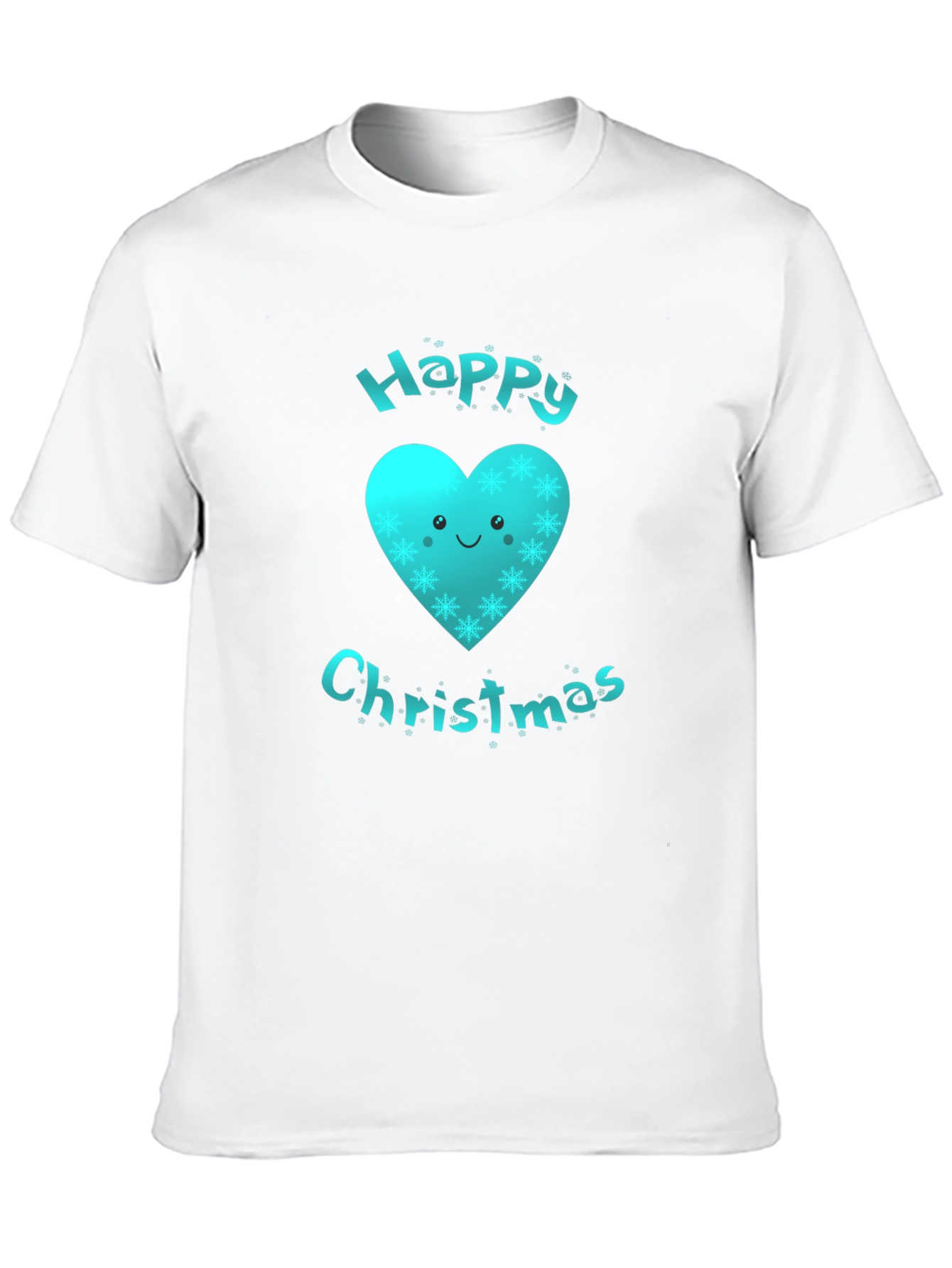 Festive Happy Christmas Heart Graphic T-Shirt