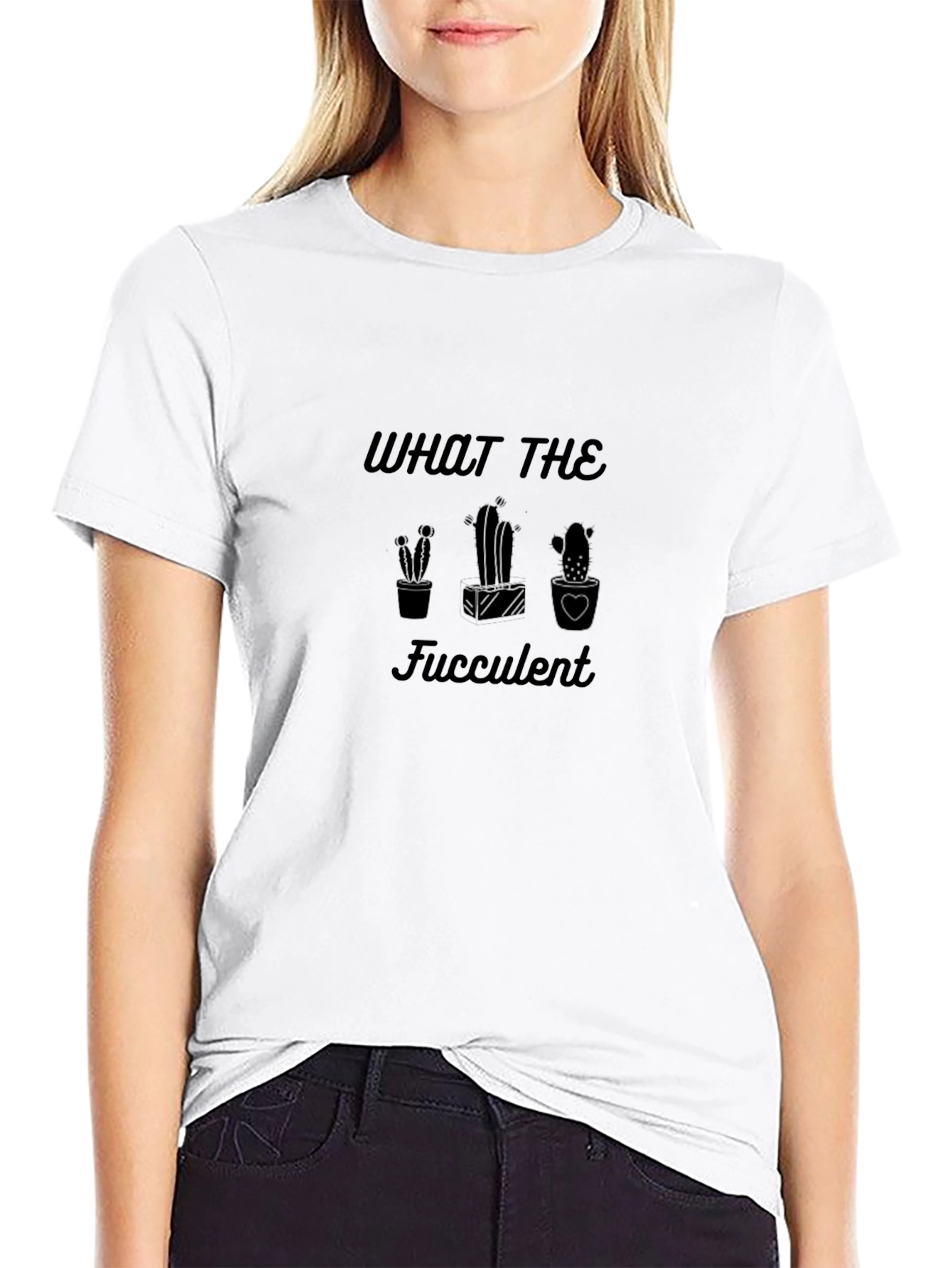 What the Fucculent T-Shirt - Black Cactus Graphic Tee