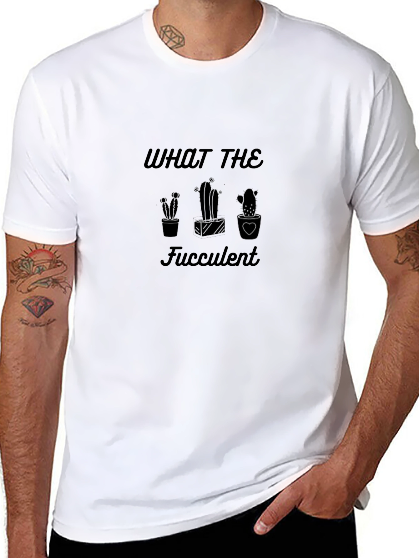 What the Fucculent T-Shirt - Black Cactus Graphic Tee