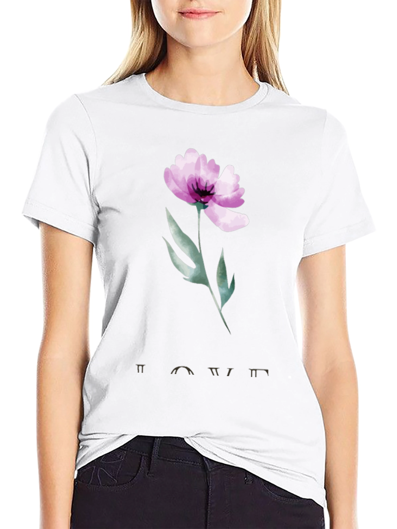 Floral Love T-Shirt - Artistic Graphic Tee
