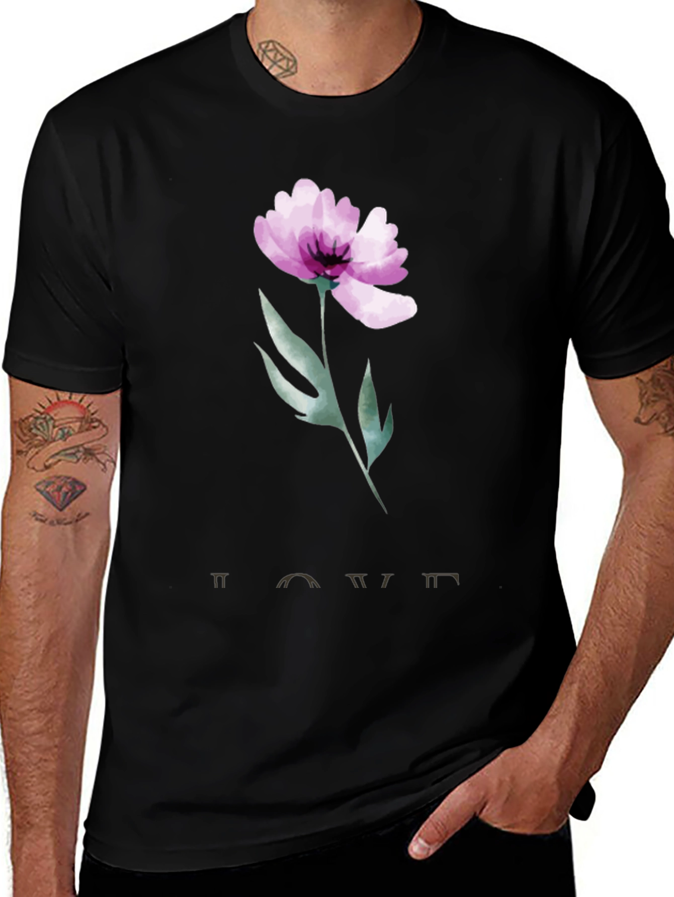 Floral Love T-Shirt - Artistic Graphic Tee