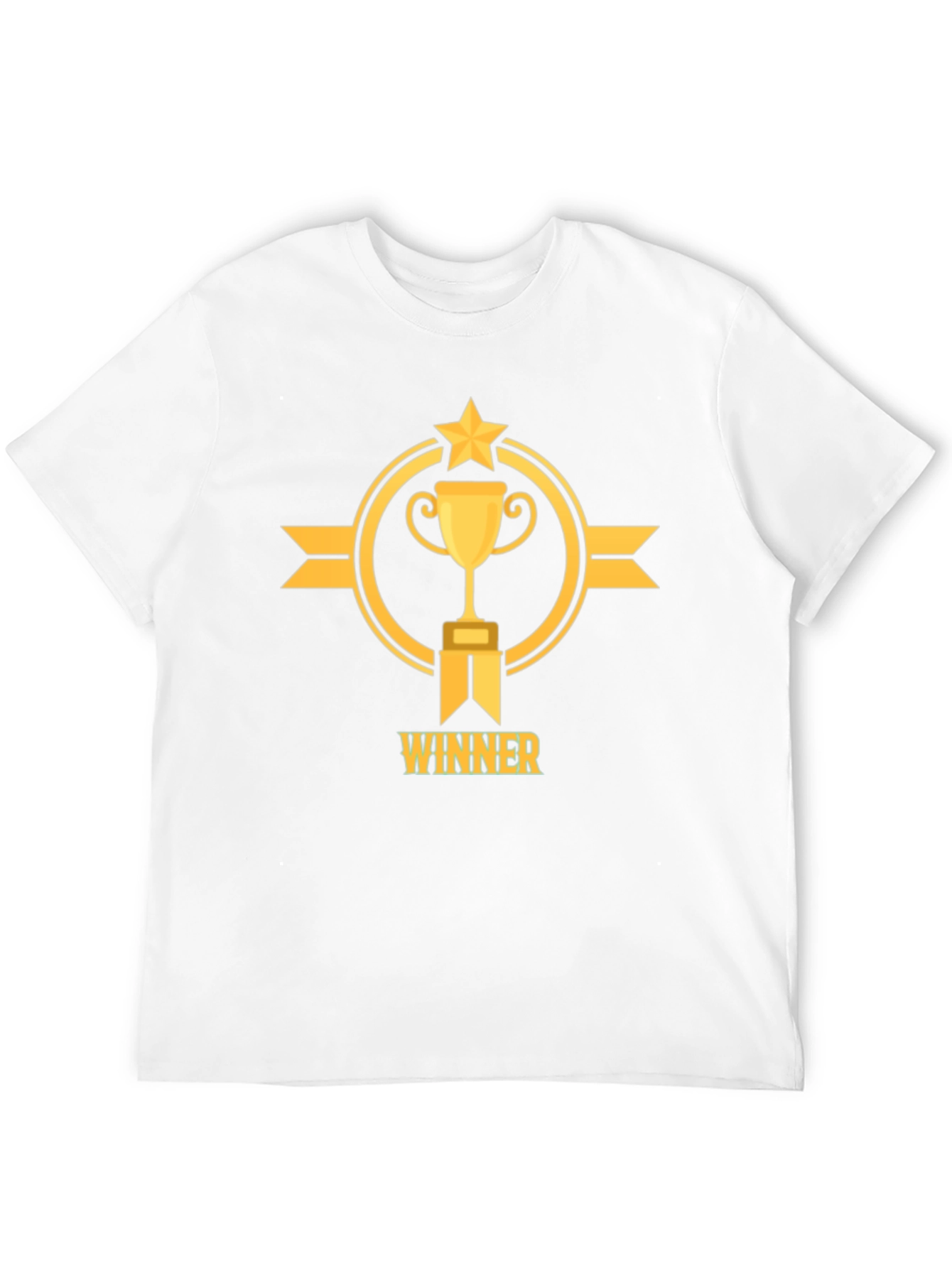 Winner Trophy Graphic Tee - Black Cotton T-Shirt