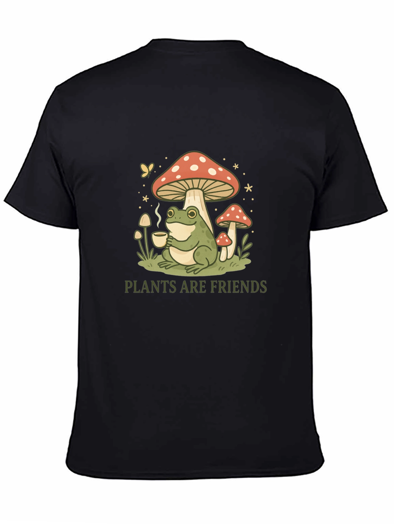 Plants Are Friends Graphic Tee - Mushroom Frog