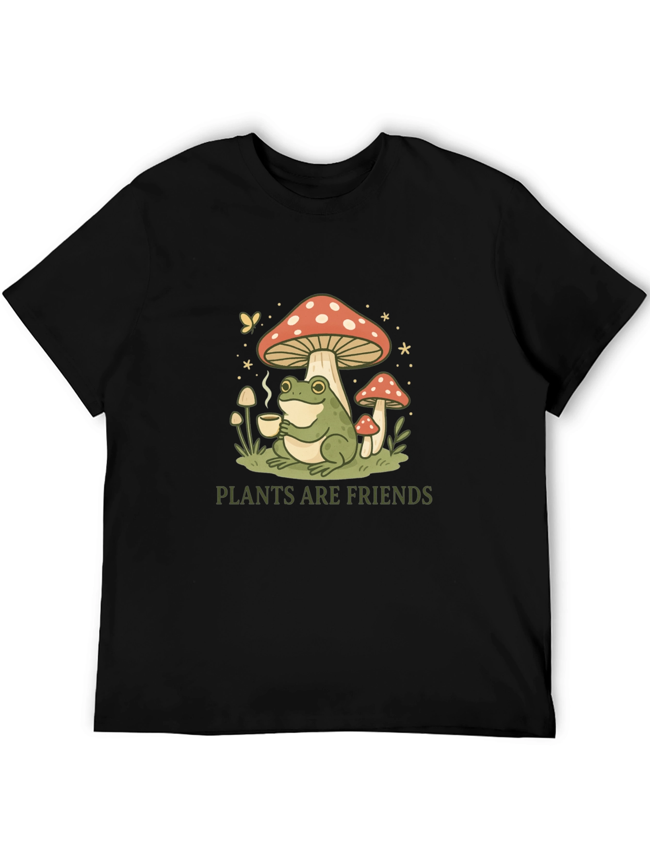 Plants Are Friends Graphic Tee - Mushroom Frog