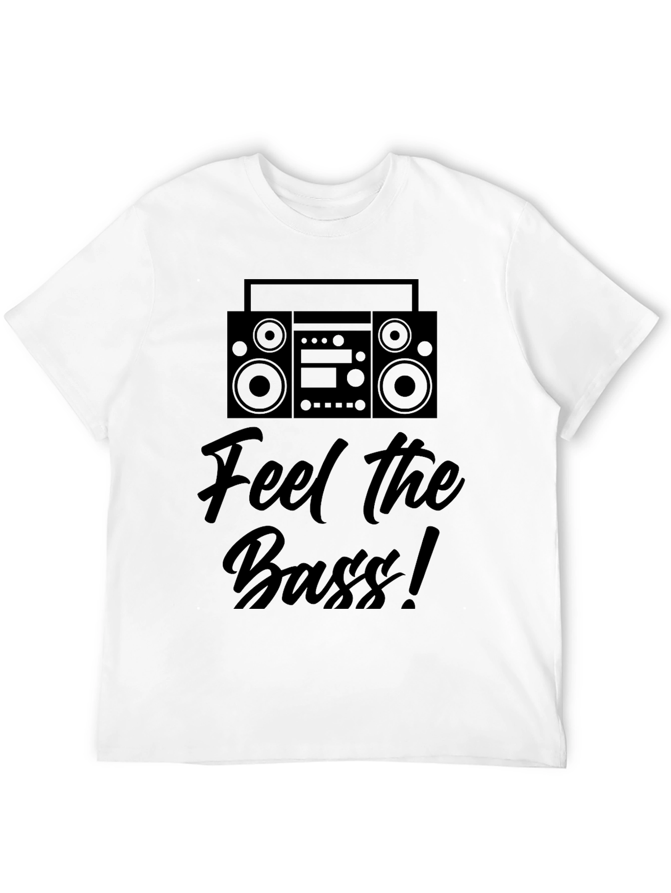 Feel the Bass Black Graphic T-Shirt