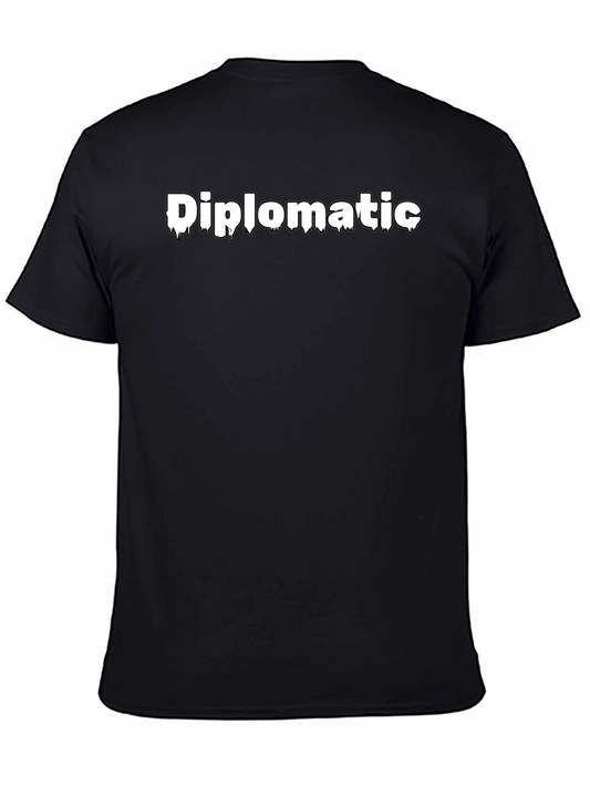 Diplomatic Graphic Tee - Stylish Black T-Shirt