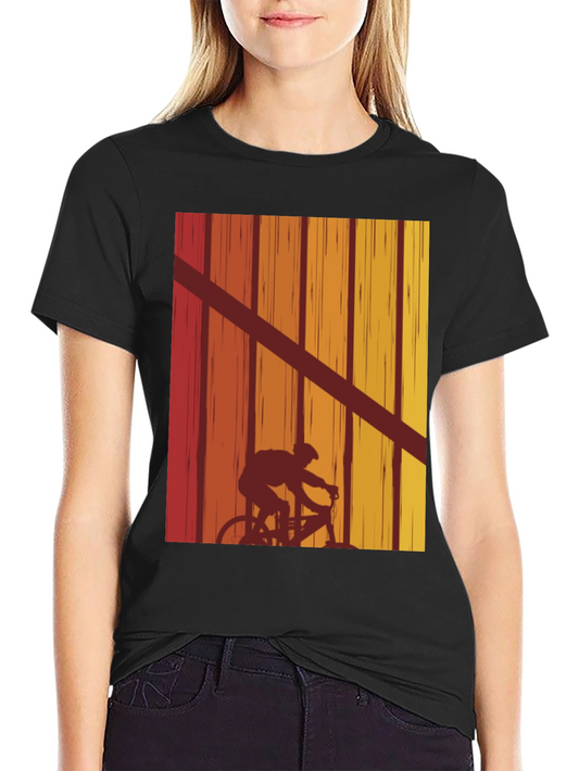 Retro Cycling T-Shirt - Sunset Ride Design
