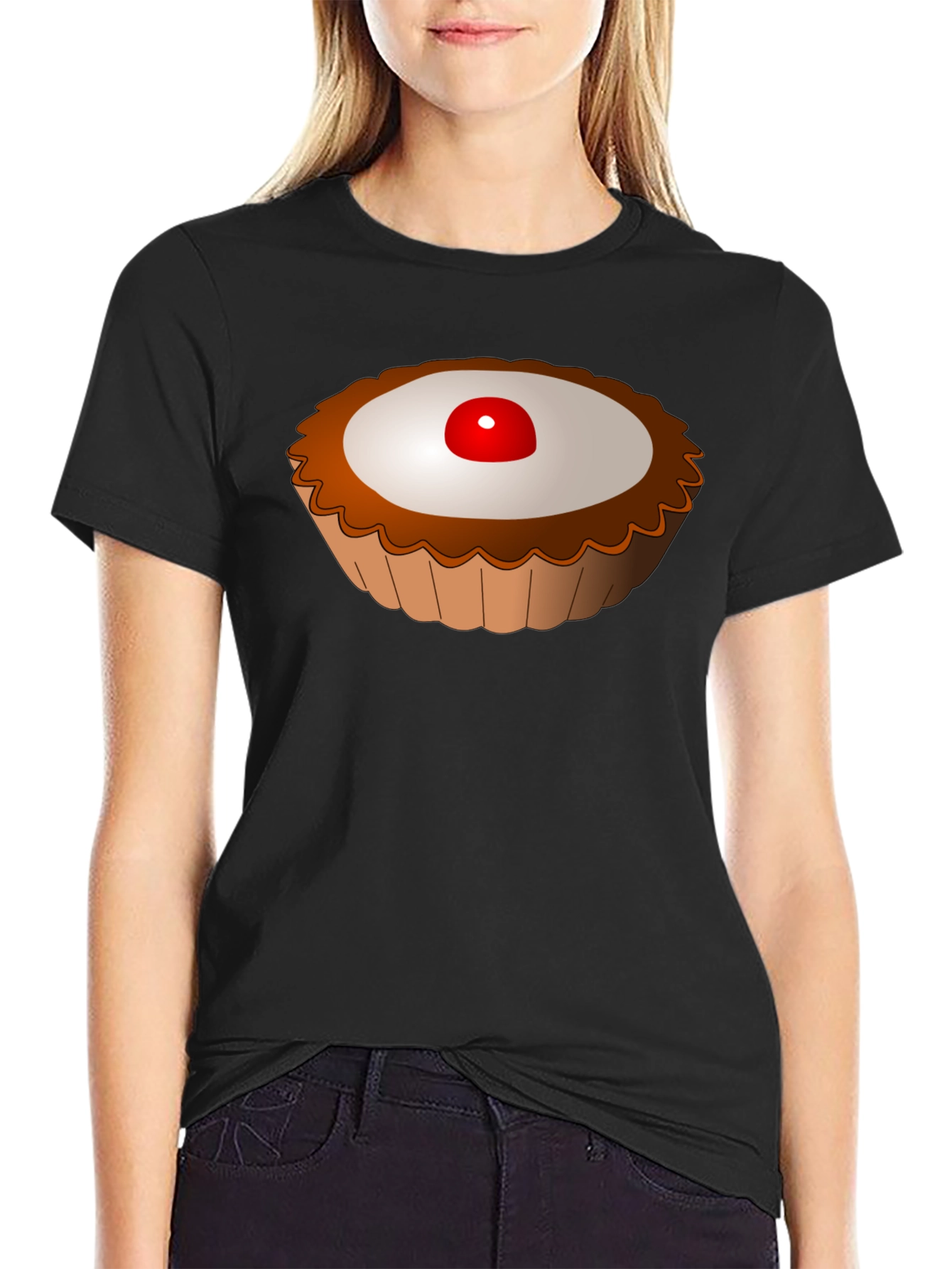 Cartoon Tart Graphic Tee - Sweet Treat Shirt