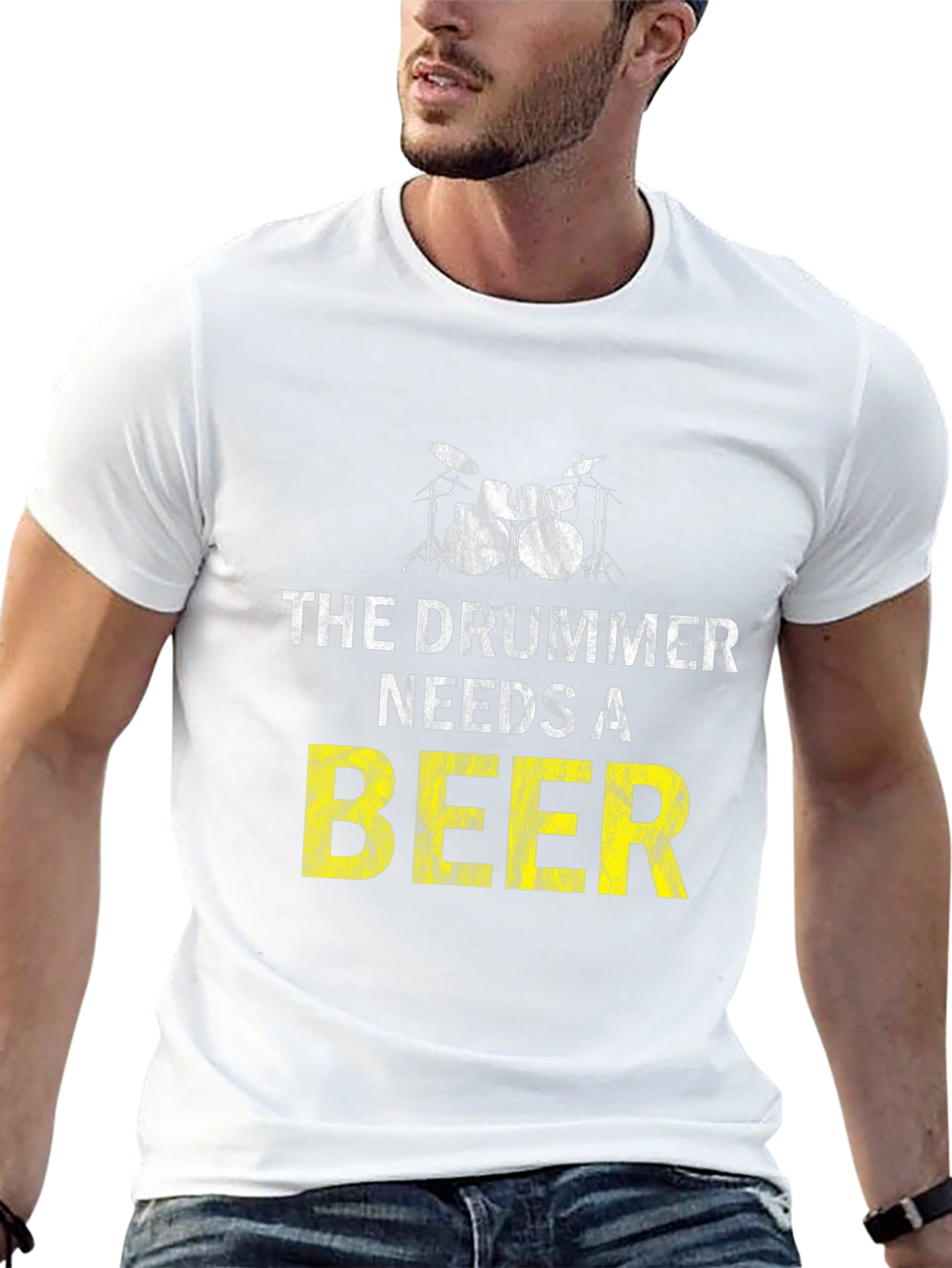 Drummer Needs Beer T-Shirt - Music Lover Tee