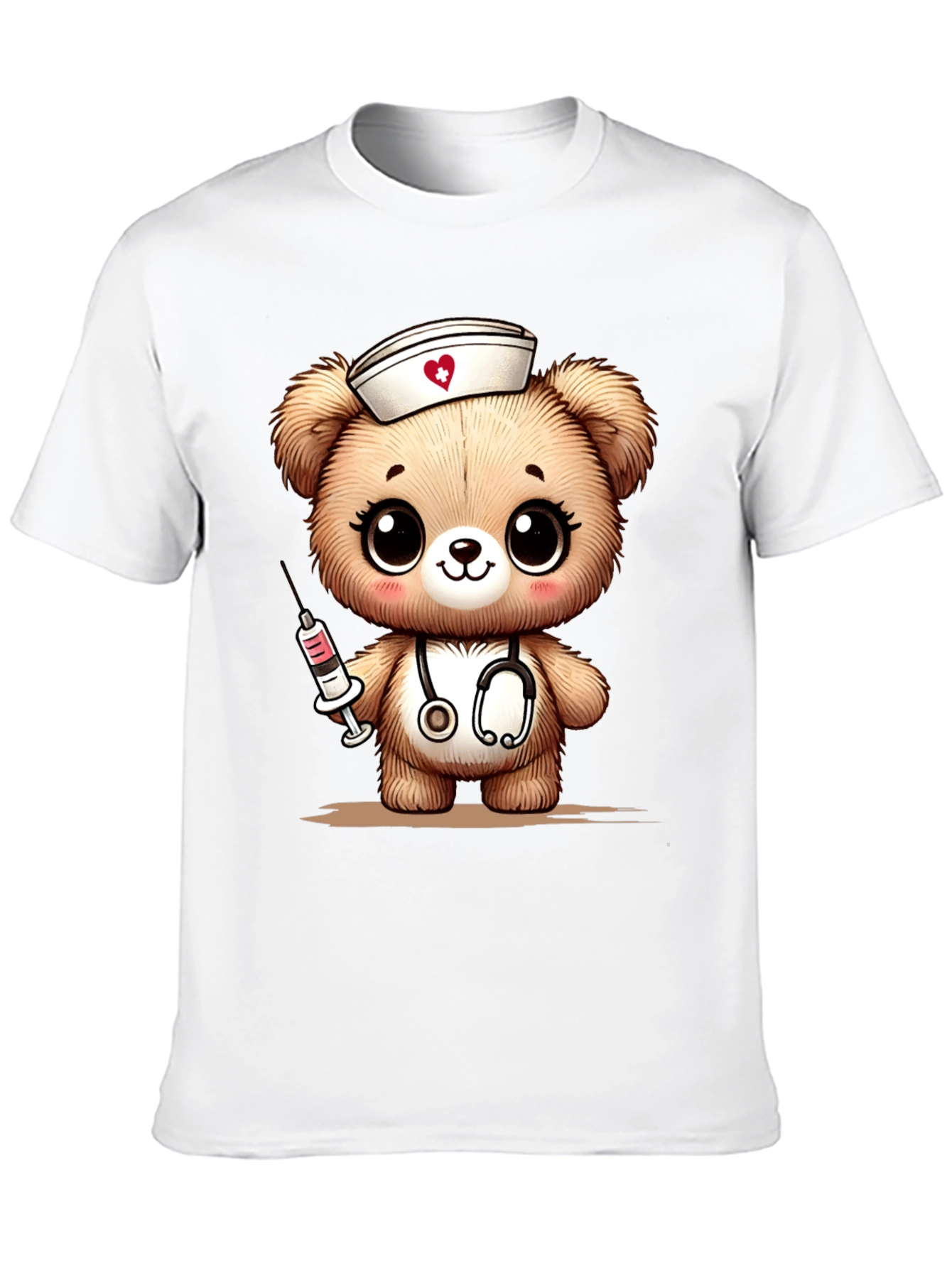 Nurse Bear Graphic T-Shirt - Black