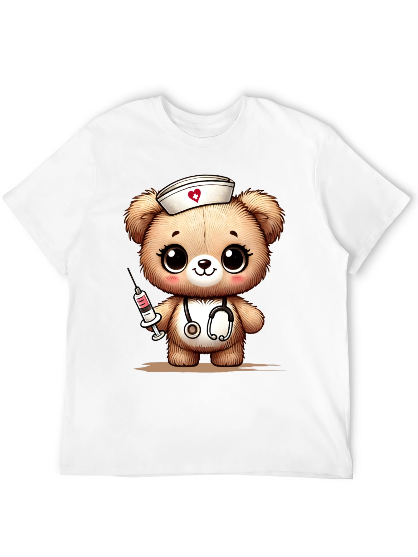 Nurse Bear Graphic T-Shirt - Black