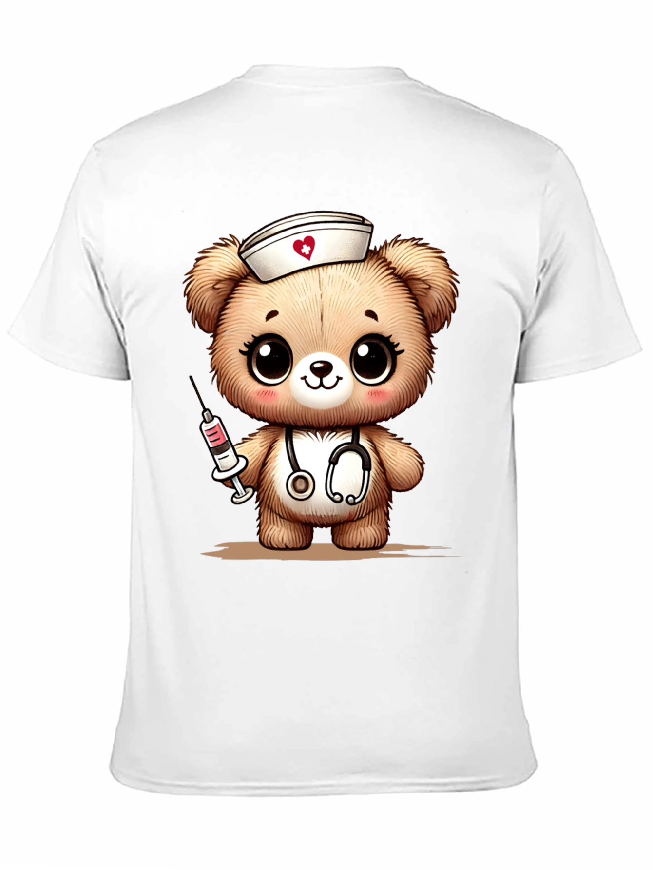 Nurse Bear Graphic T-Shirt - Black