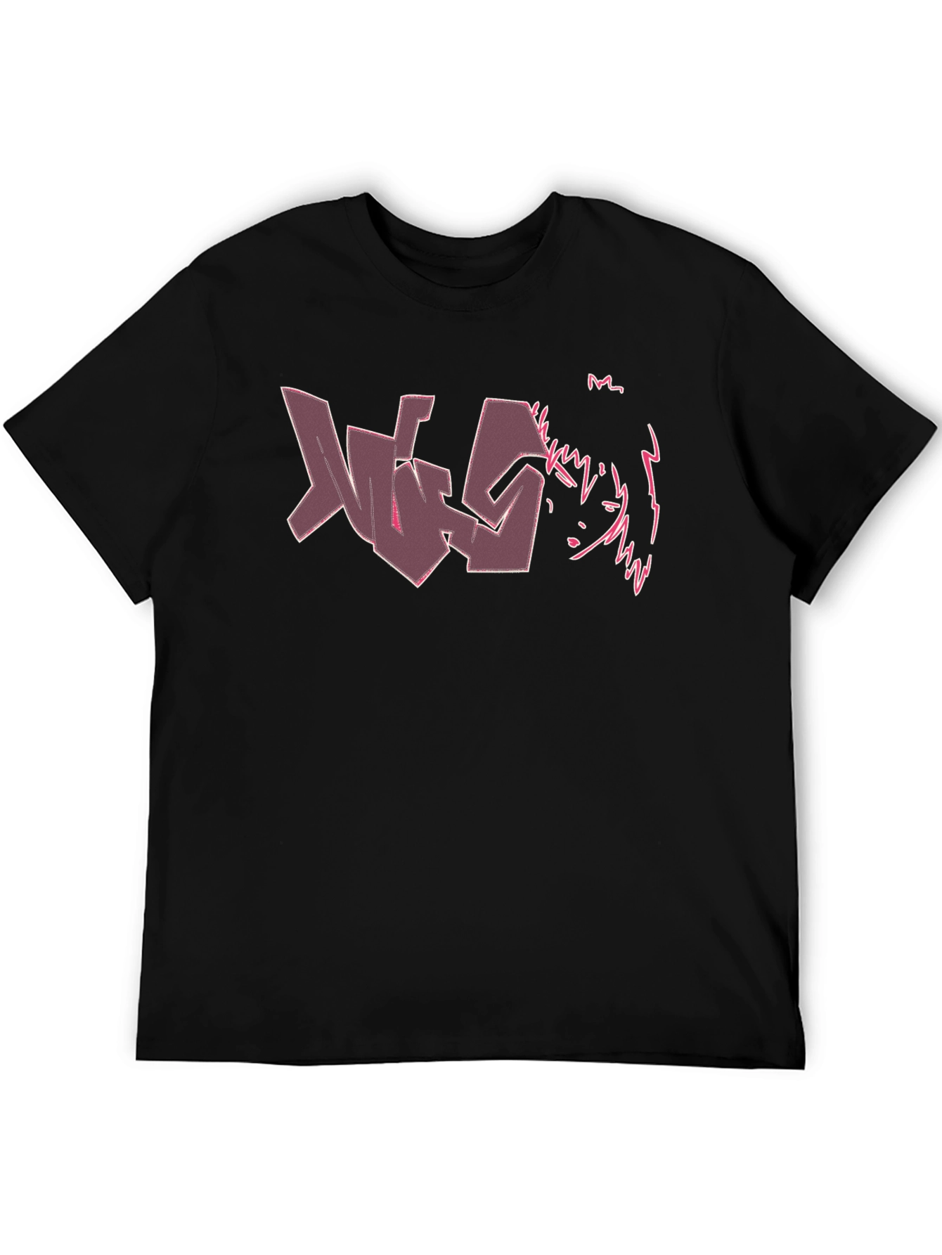 Graphic Anime Style Black T-Shirt