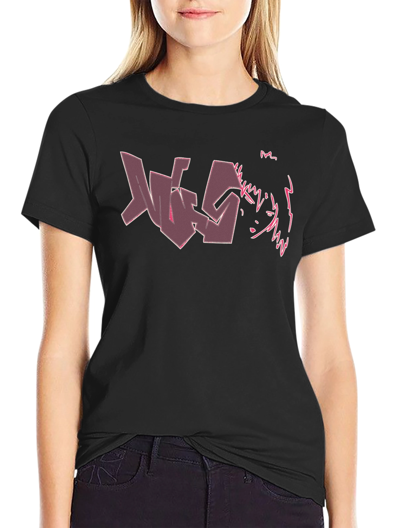 Graphic Anime Style Black T-Shirt