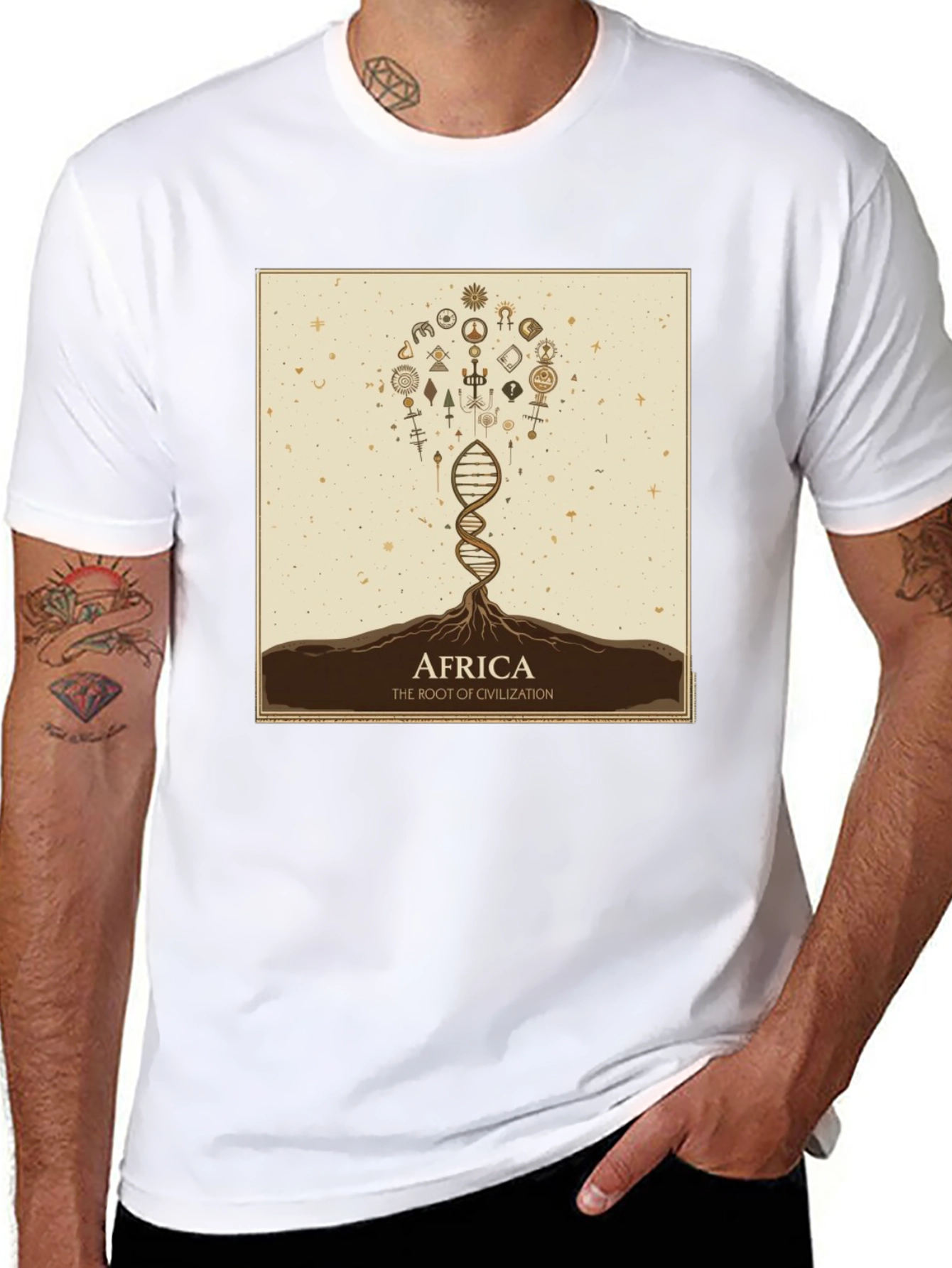 Africa Root of Civilization Black Graphic T-Shirt
