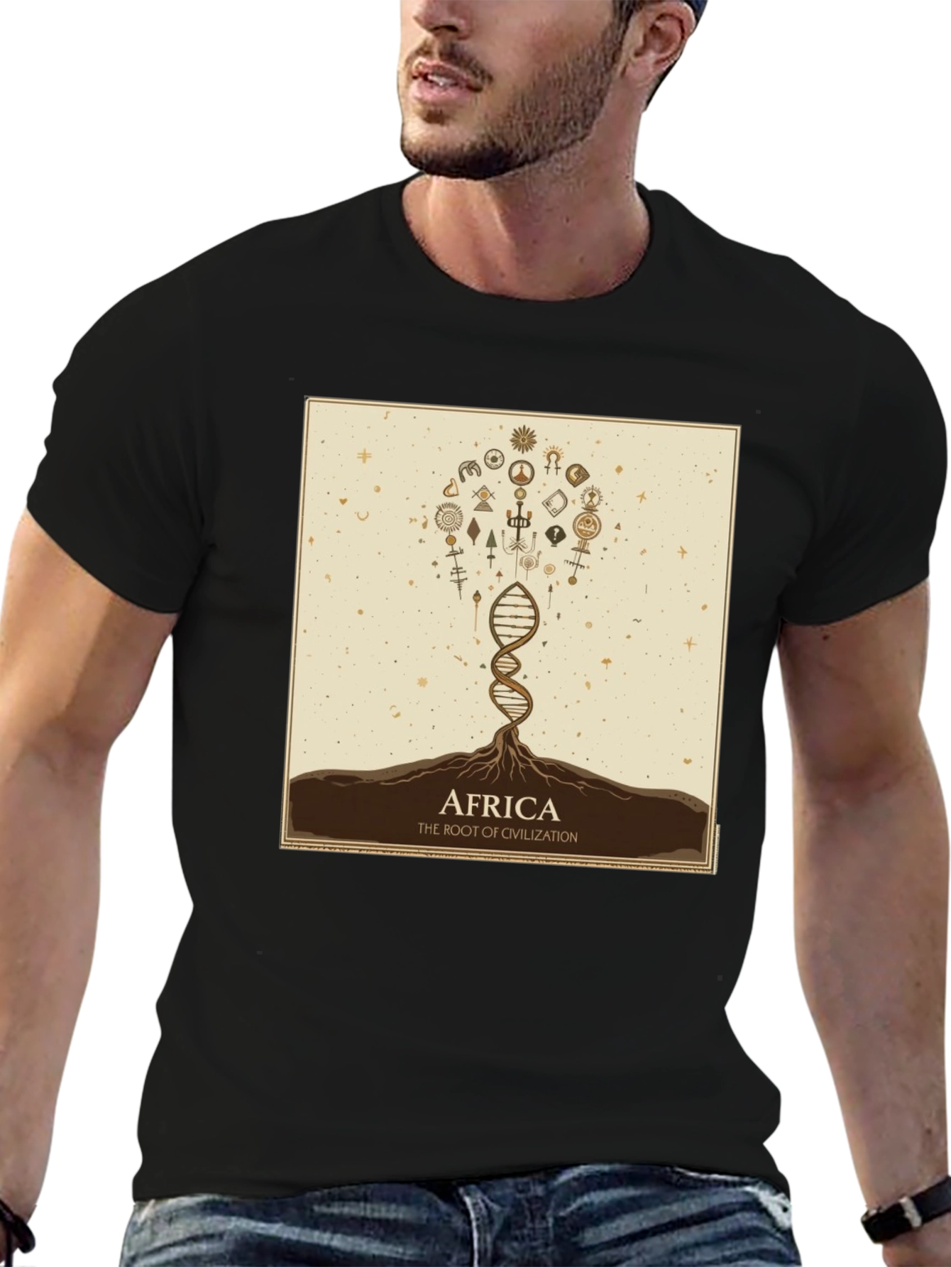 Africa Root of Civilization Black Graphic T-Shirt