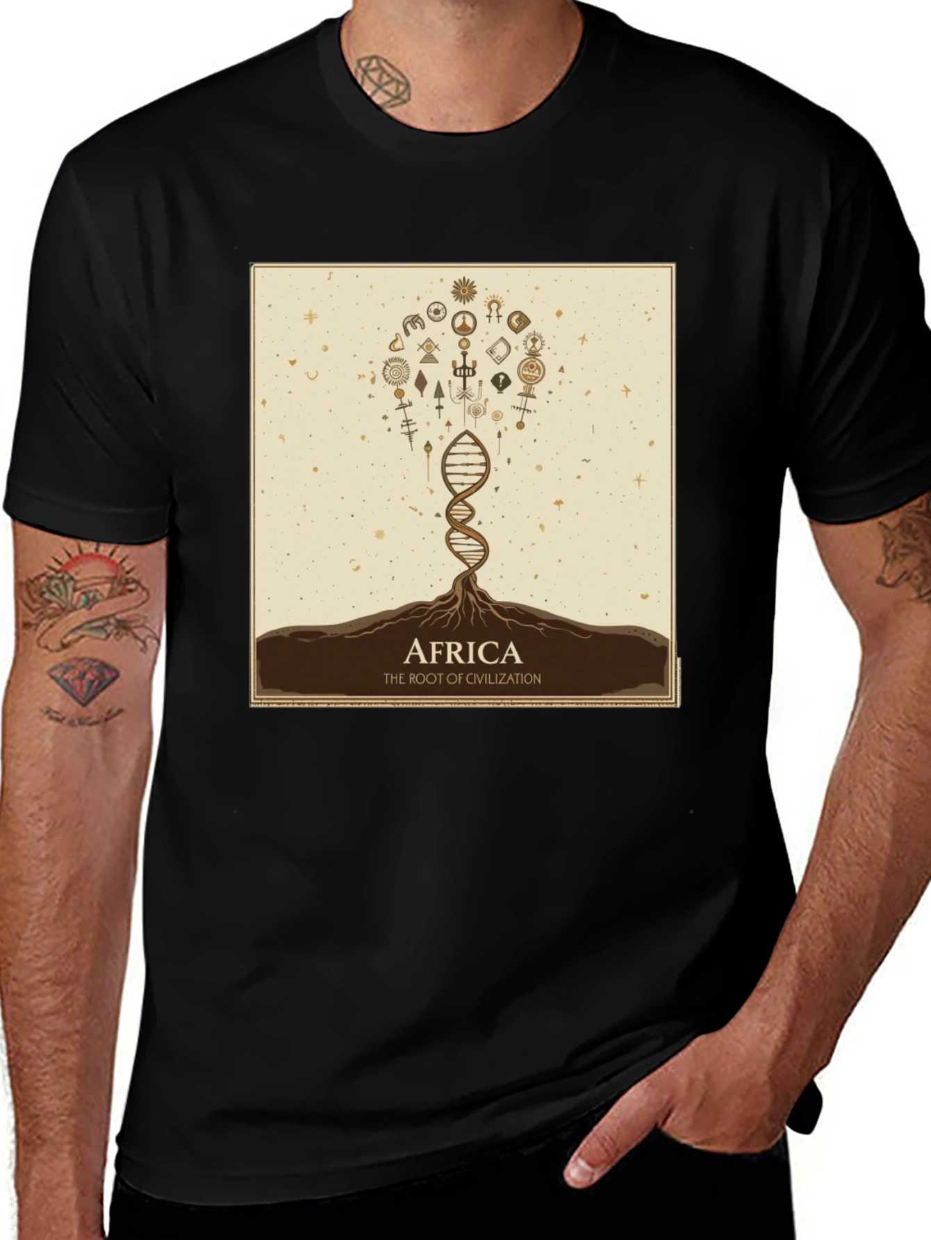 Africa Root of Civilization Black Graphic T-Shirt