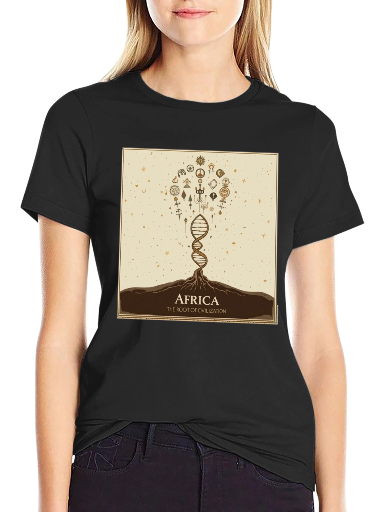 Africa Root of Civilization Black Graphic T-Shirt