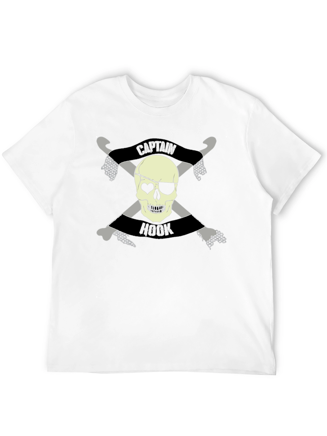 Captain Hook Skull Graphic T-Shirt - Pirate Style