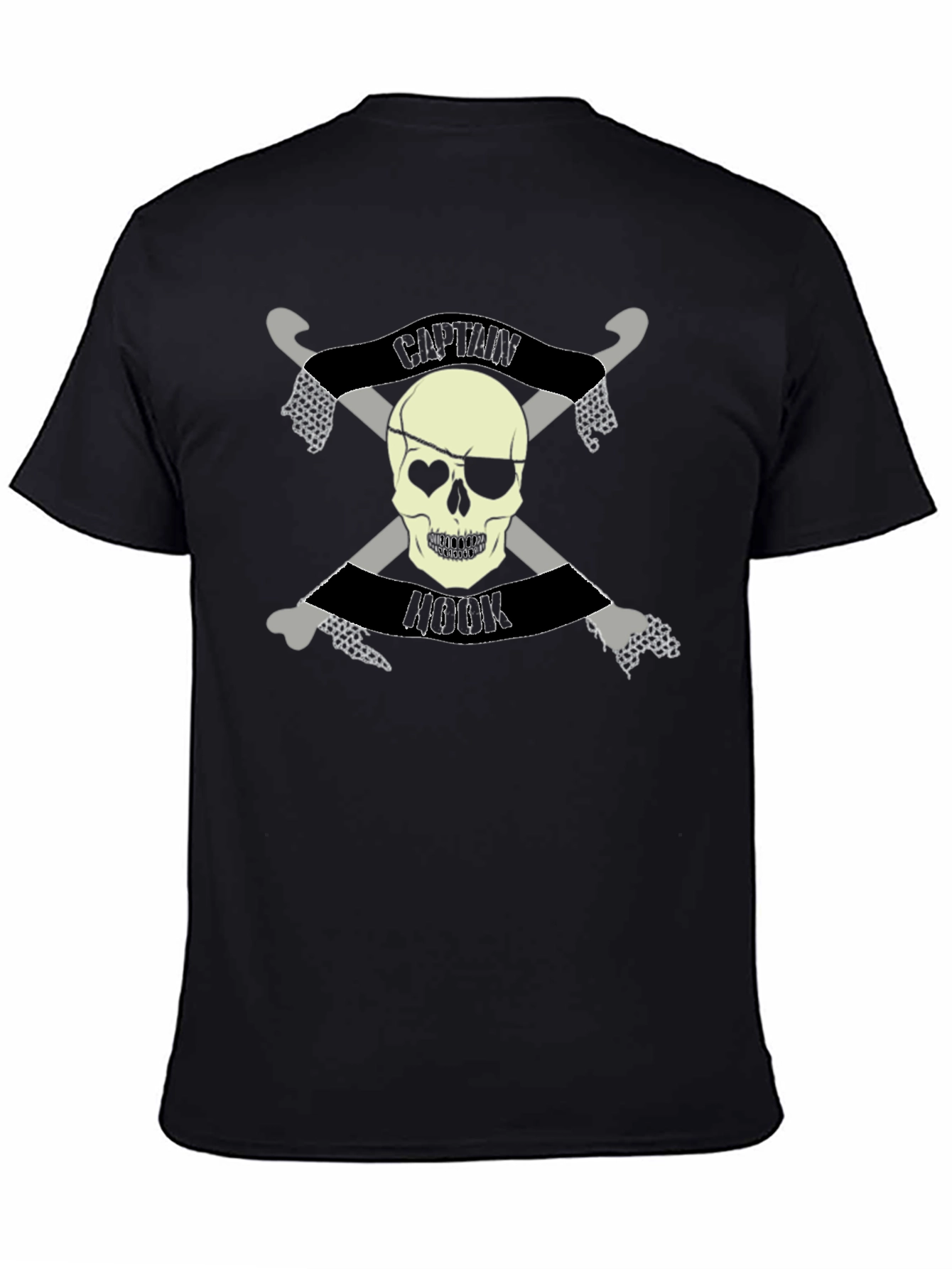 Captain Hook Skull Graphic T-Shirt - Pirate Style