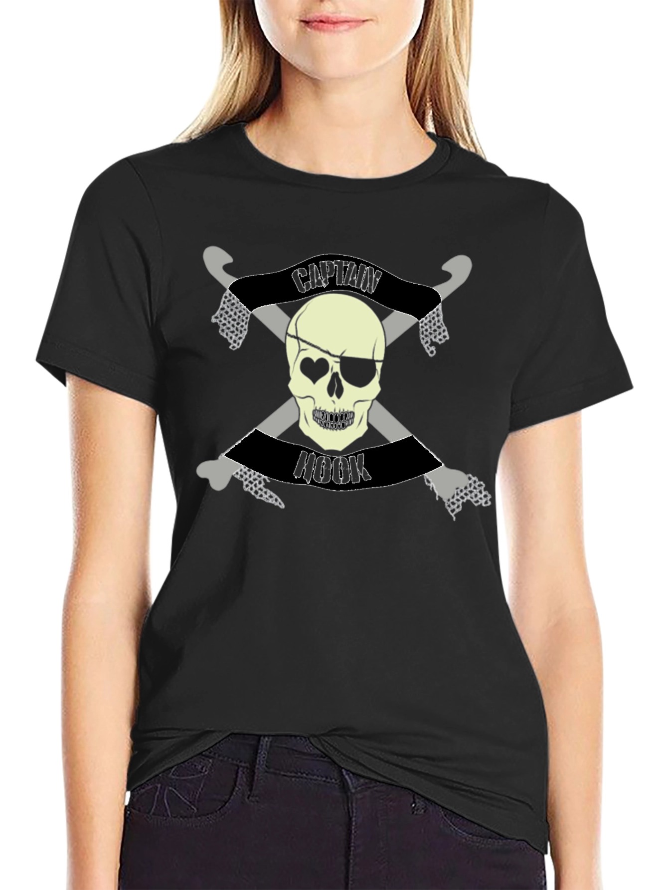 Captain Hook Skull Graphic T-Shirt - Pirate Style
