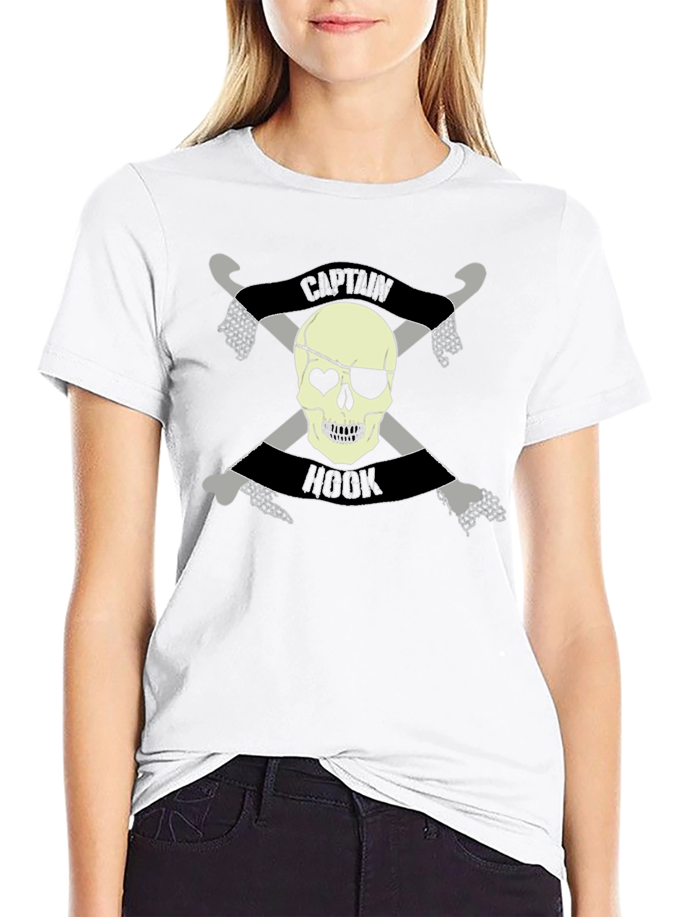 Captain Hook Skull Graphic T-Shirt - Pirate Style