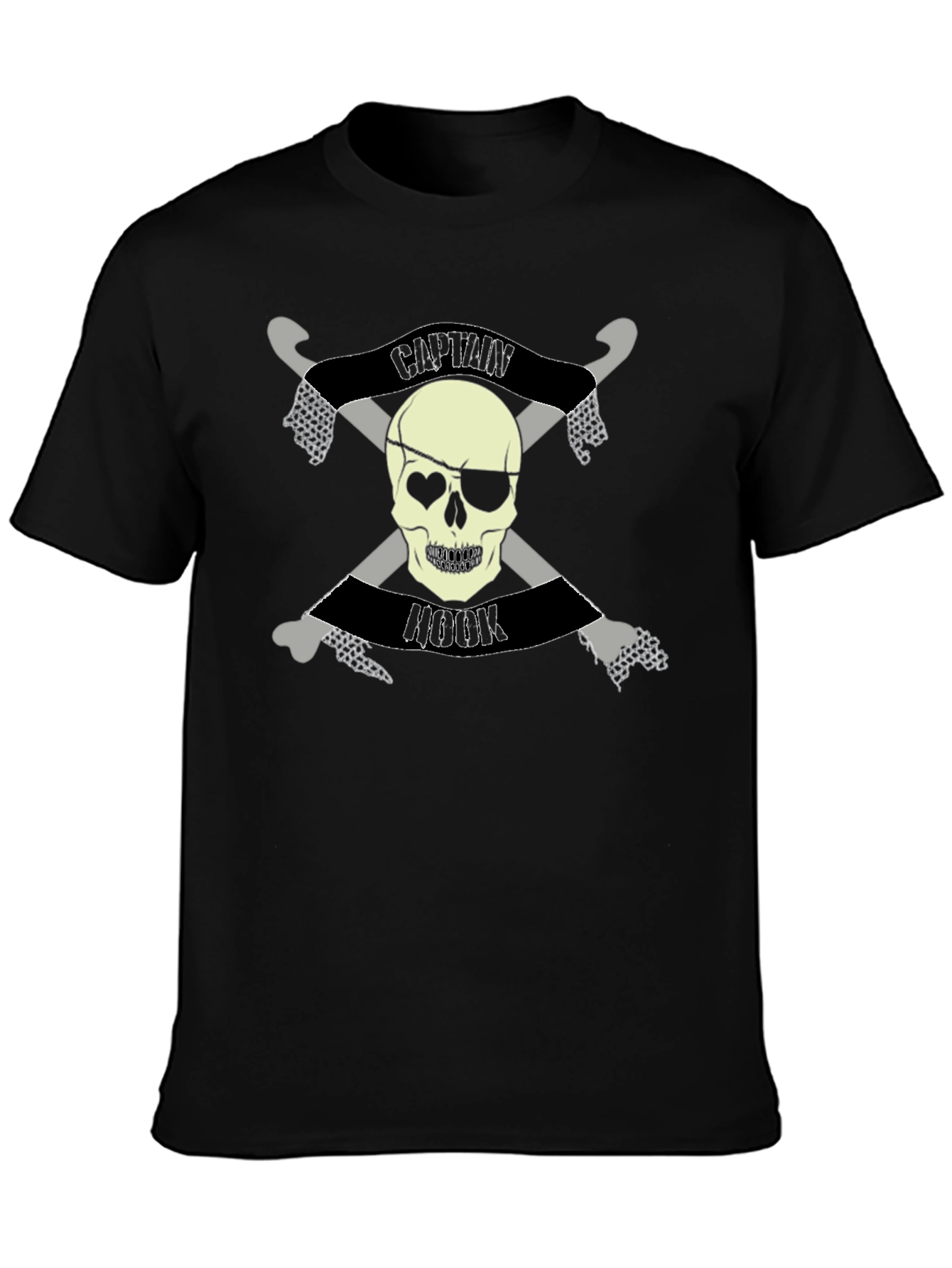 Captain Hook Skull Graphic T-Shirt - Pirate Style