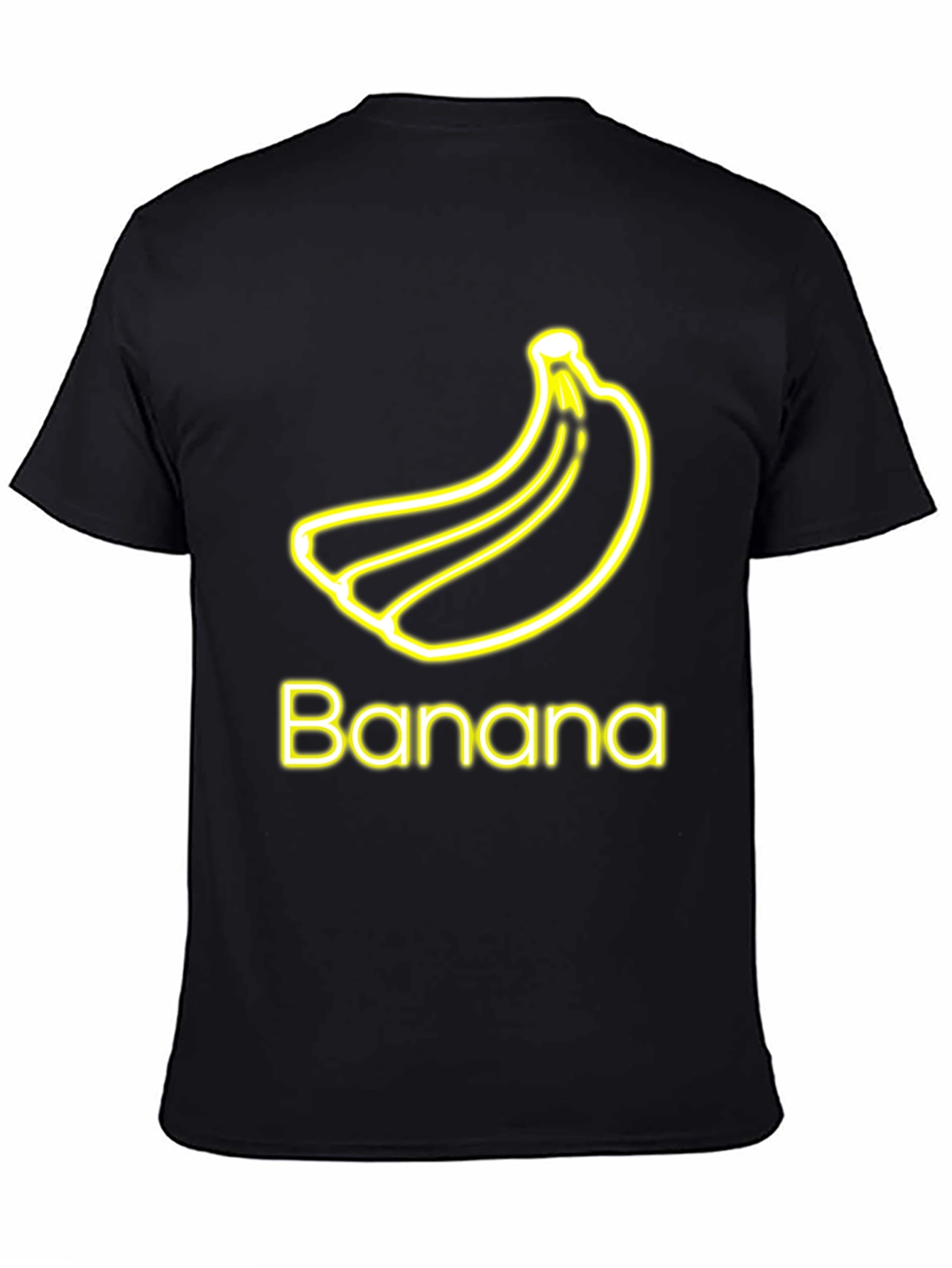 Banana Neon Graphic Tee - Casual Black T-Shirt