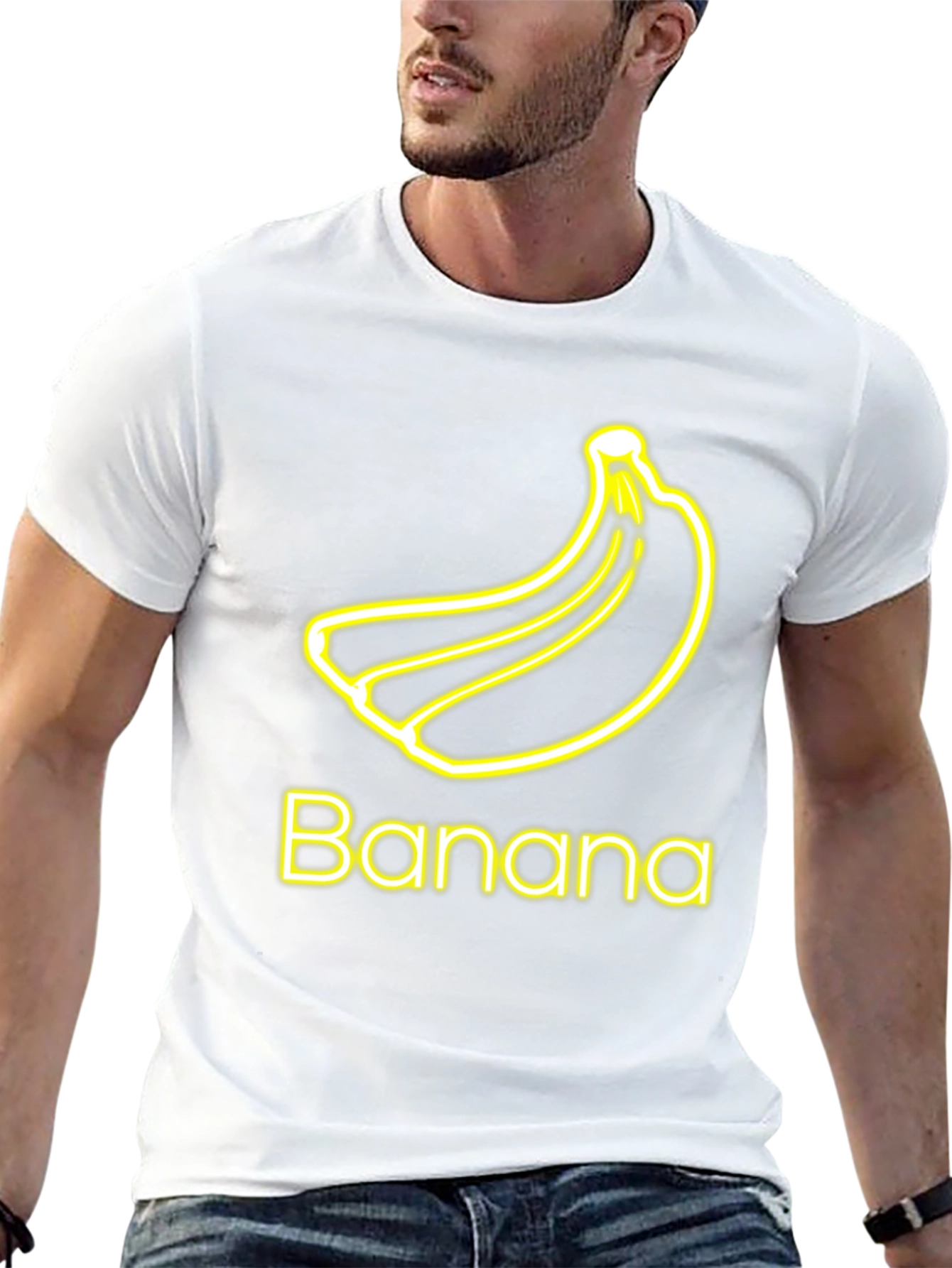 Banana Neon Graphic Tee - Casual Black T-Shirt