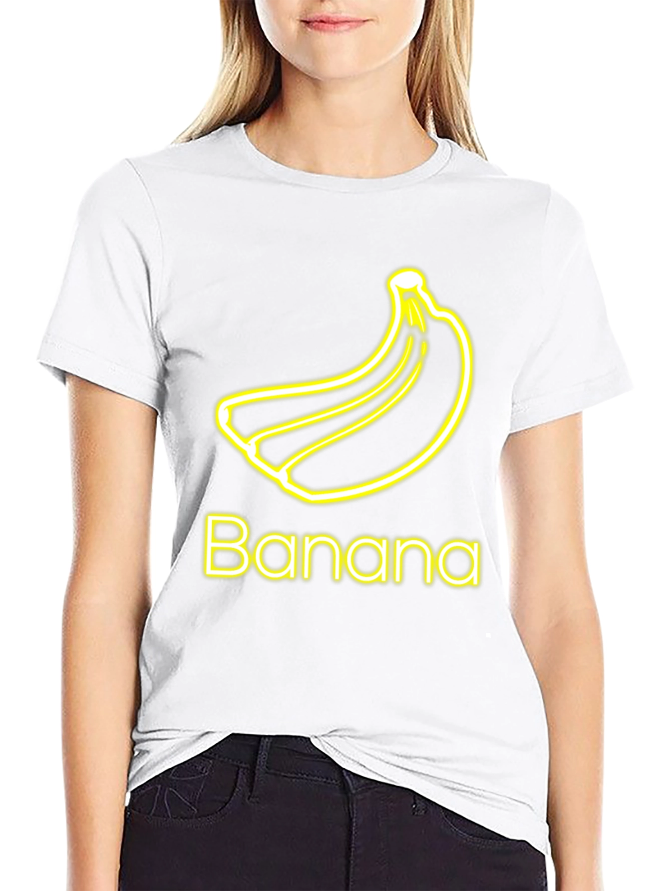 Banana Neon Graphic Tee - Casual Black T-Shirt