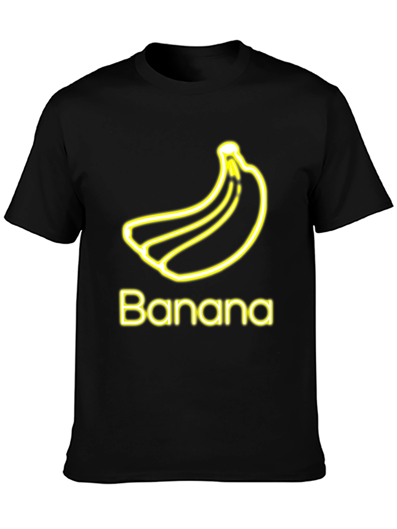 Banana Neon Graphic Tee - Casual Black T-Shirt