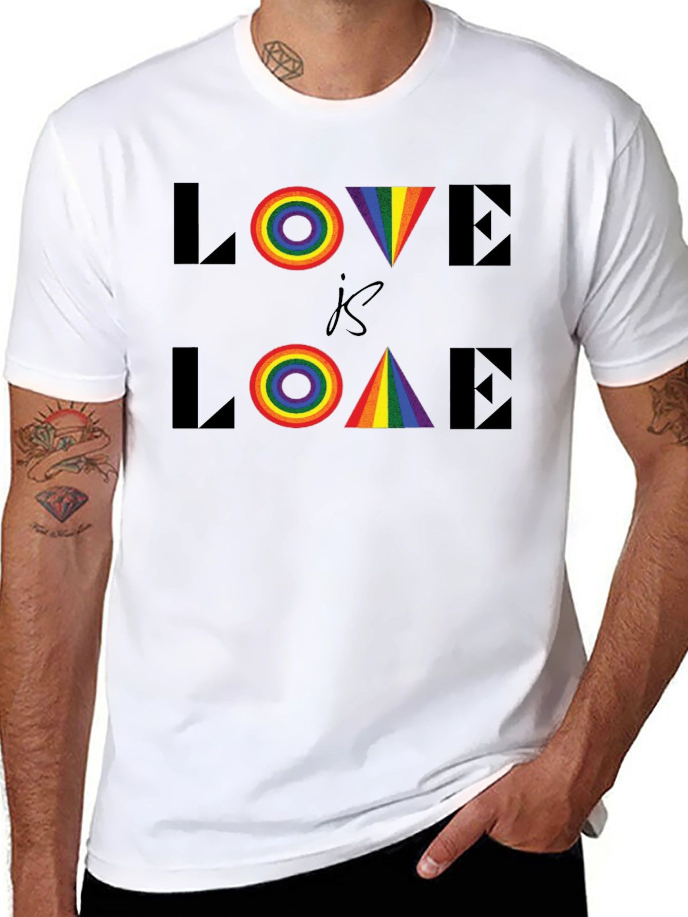 Love is Love LGBTQ Rainbow Graphic Tee