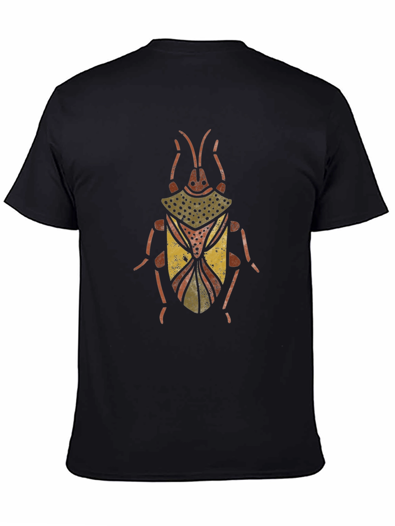 Unique Beetle Graphic Print Black T-Shirt