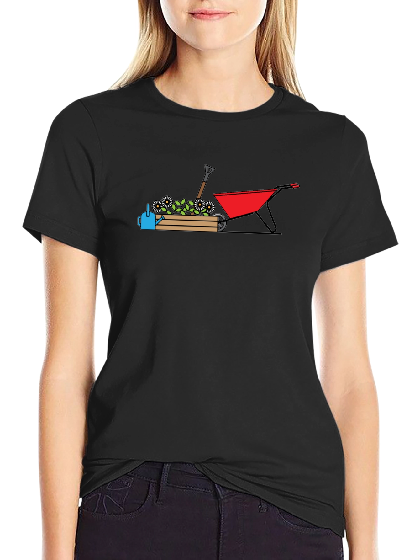 Gardening Graphic T-Shirt - Black Crew Neck Tee