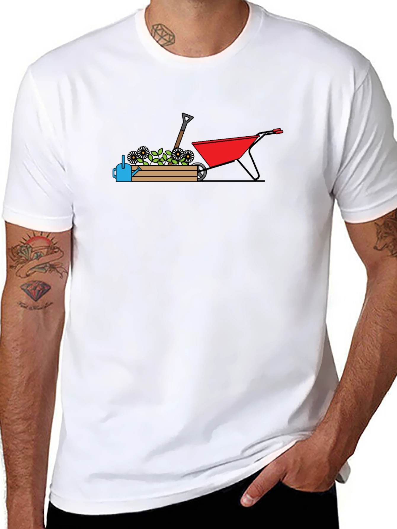 Gardening Graphic T-Shirt - Black Crew Neck Tee