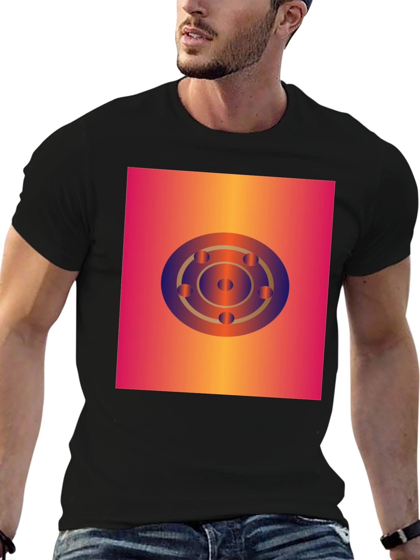 Geometric Circle Graphic Tee - Abstract Design