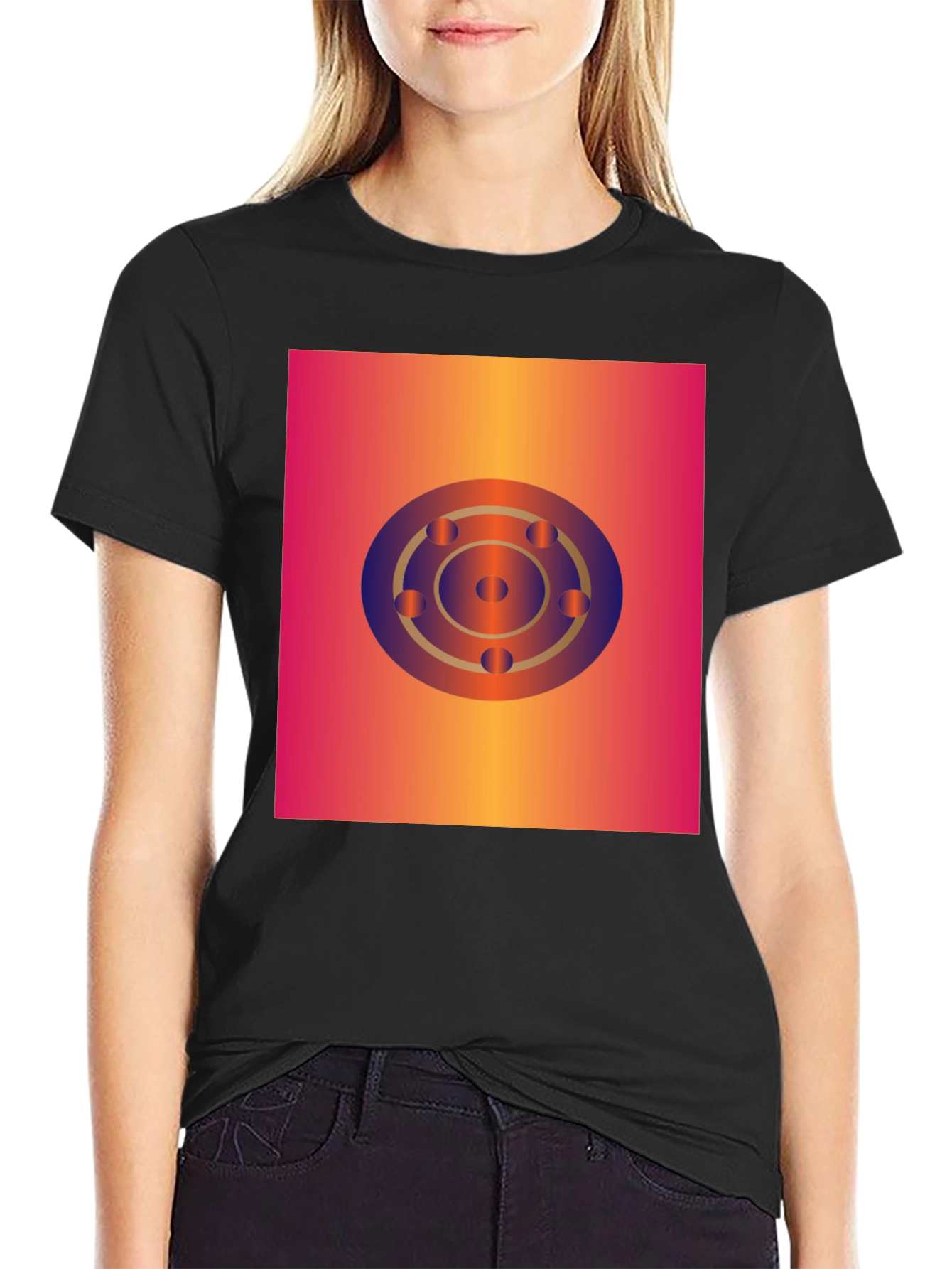 Geometric Circle Graphic Tee - Abstract Design