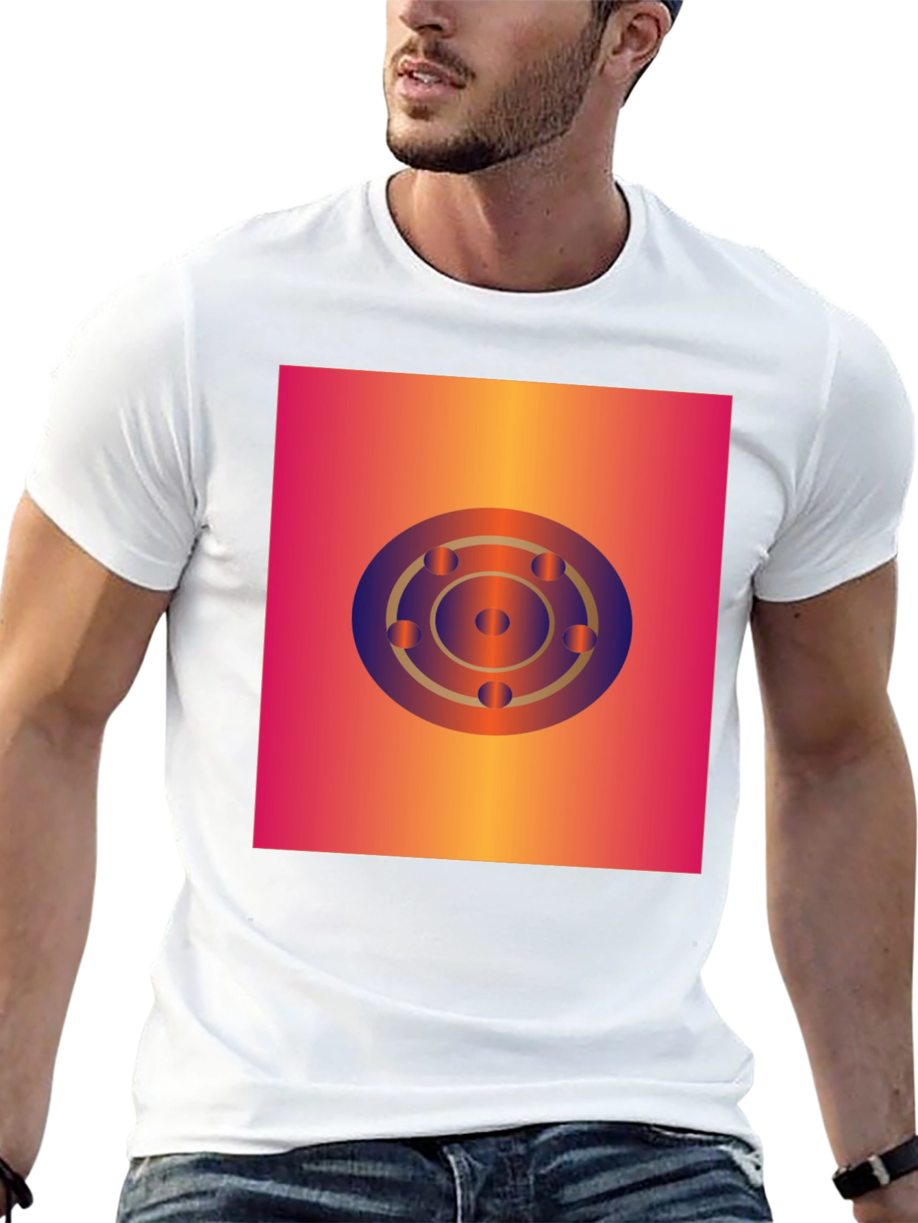 Geometric Circle Graphic Tee - Abstract Design