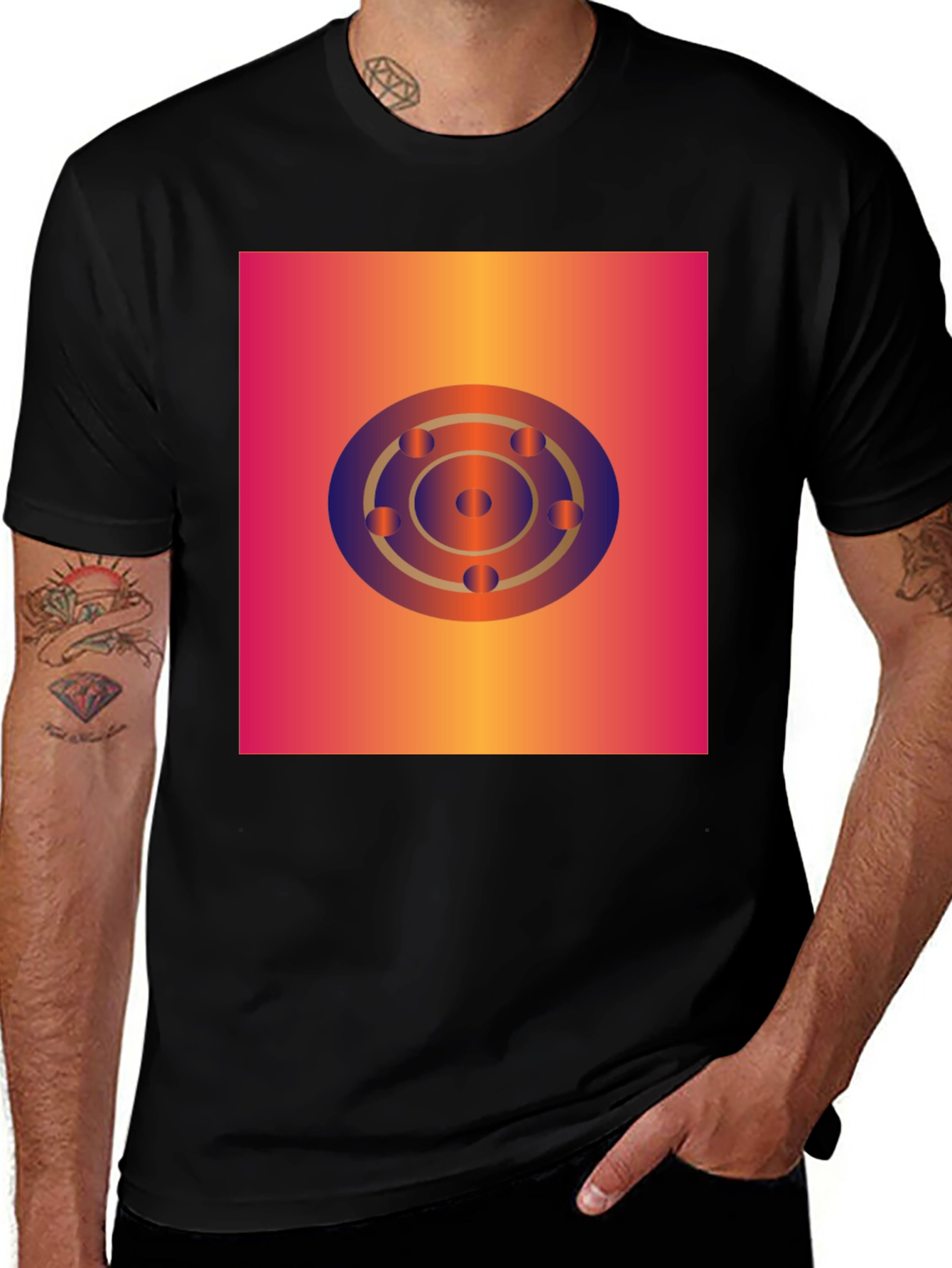 Geometric Circle Graphic Tee - Abstract Design