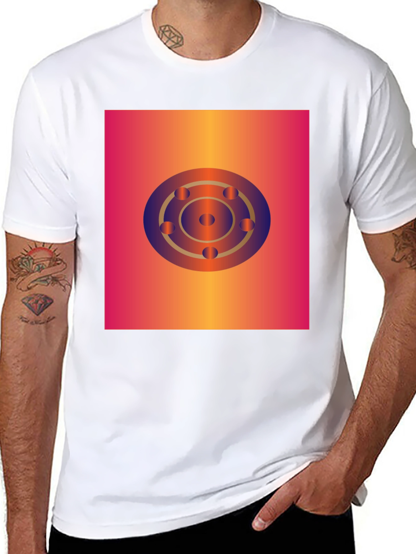Geometric Circle Graphic Tee - Abstract Design