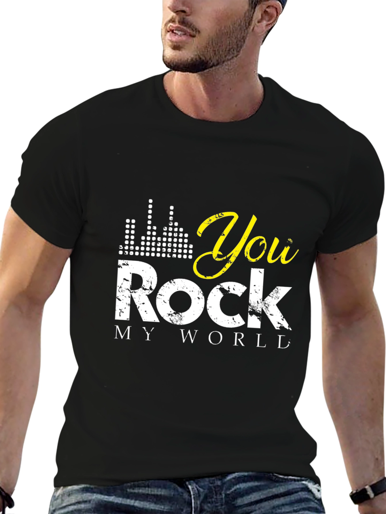 You Rock My World Black Graphic Tee