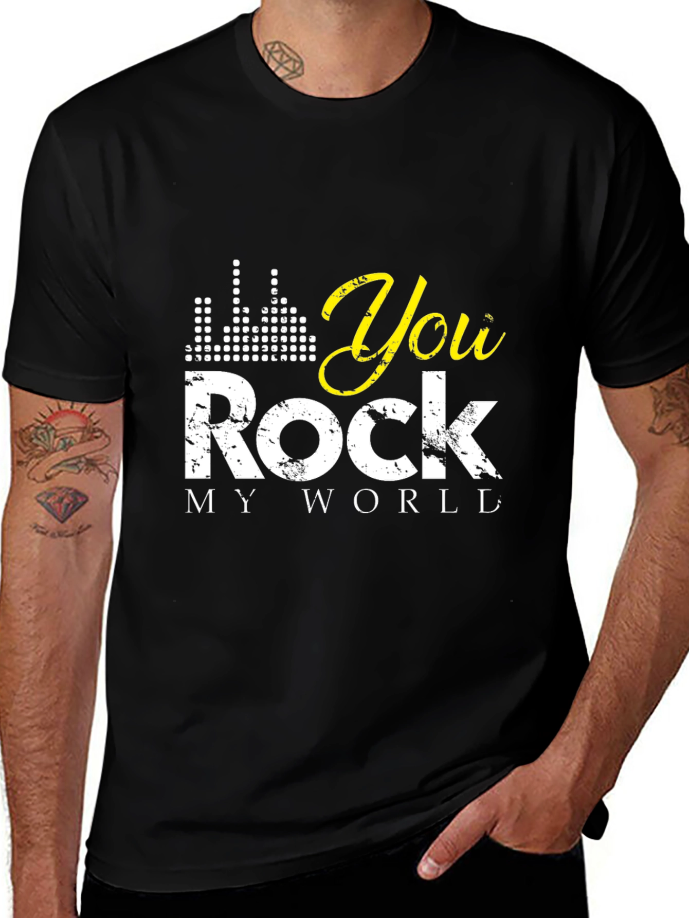 You Rock My World Black Graphic Tee