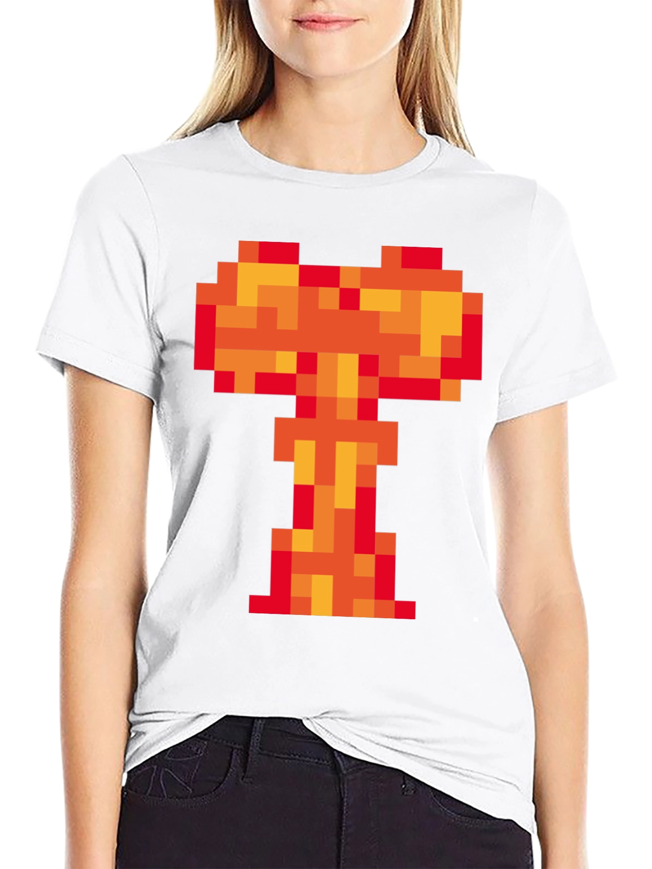 Pixel Fire T-Shirt - Retro Gaming Style