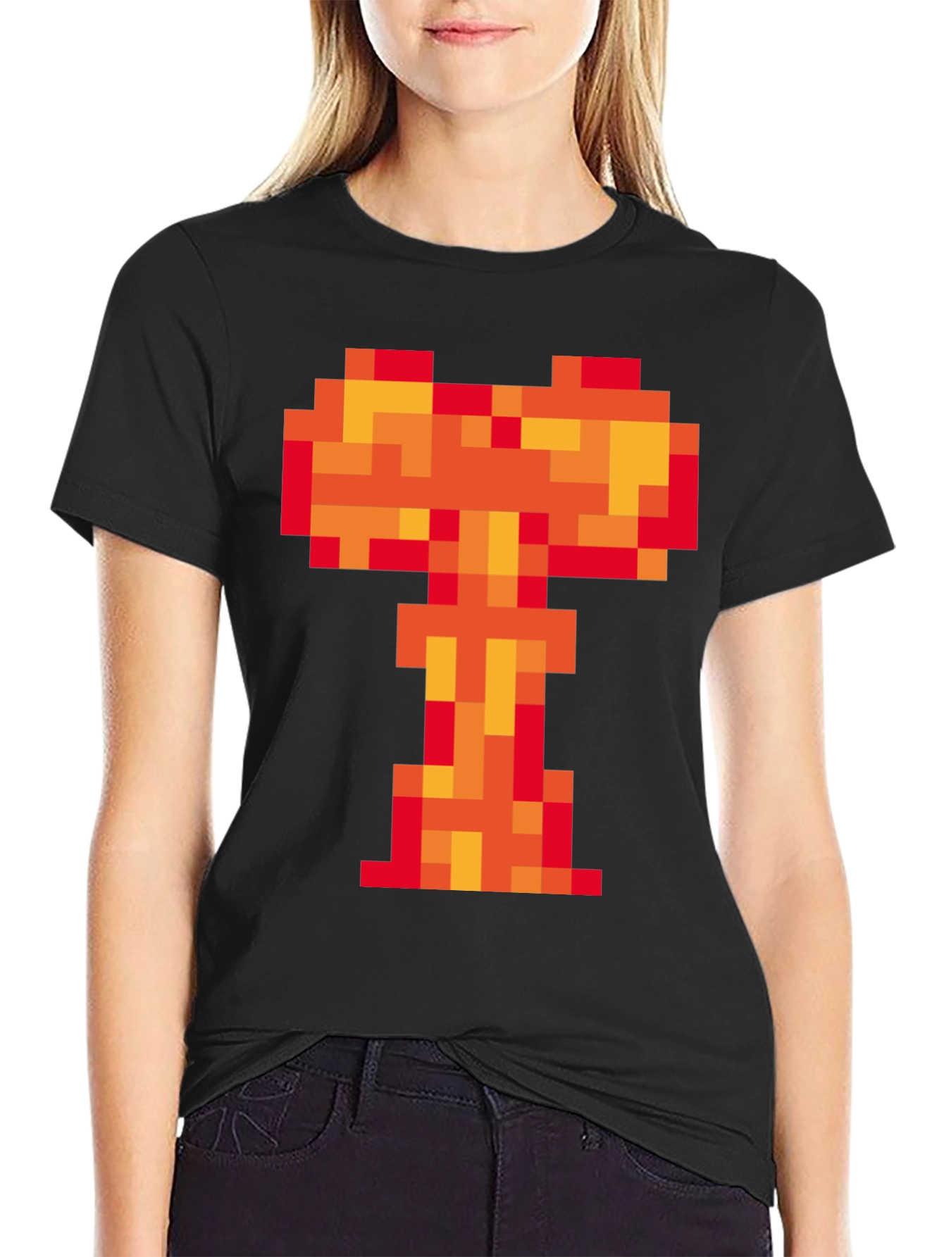 Pixel Fire T-Shirt - Retro Gaming Style